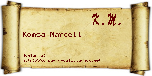 Komsa Marcell névjegykártya